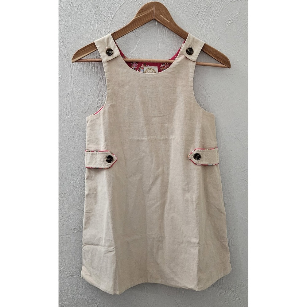 *NEW‎ w/Tags The Beaufort Bonnet Company Girls Jumper Dress Size 12 Light Beige